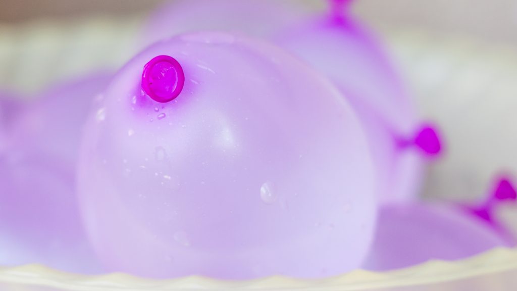 purple water balloons